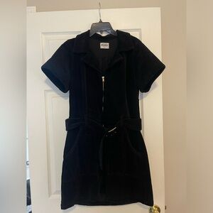 Show Me Your Mumu Black Cord Outlaw Belted Short Sleeve Collared Mini Dress XL